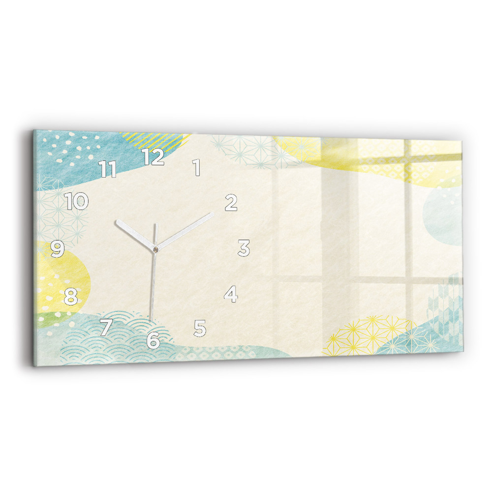 Horloge horizontale en verre Cadre de motif