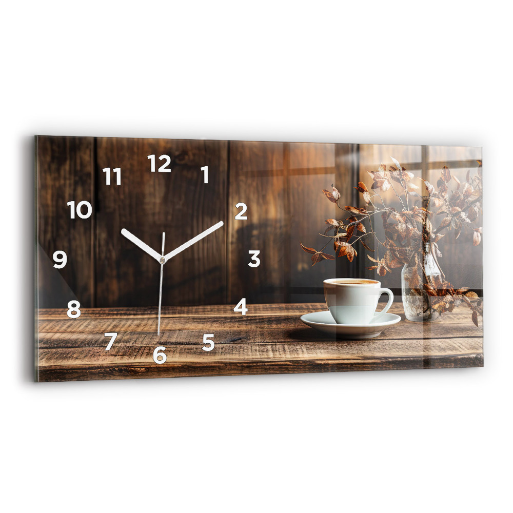 Horloge murale horizontale Tasse de café