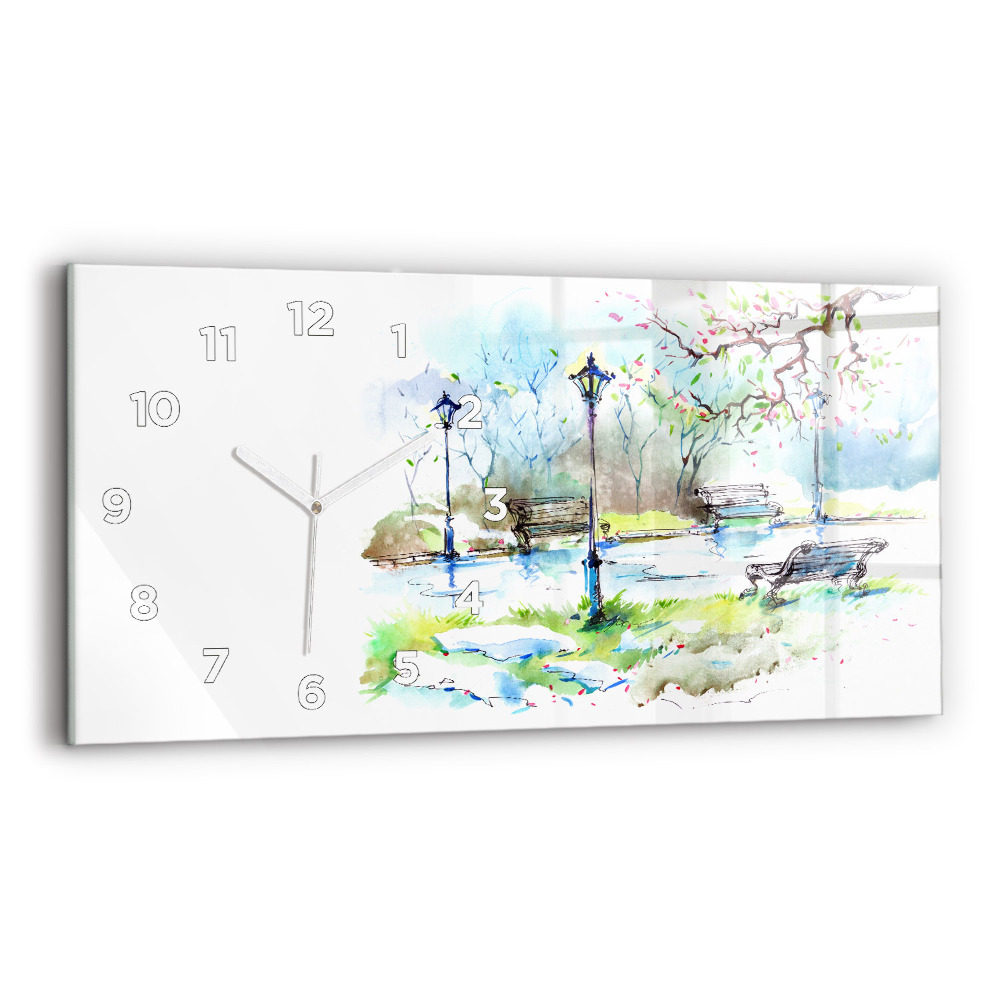 Horloge murale horizontale Printemps pittoresque