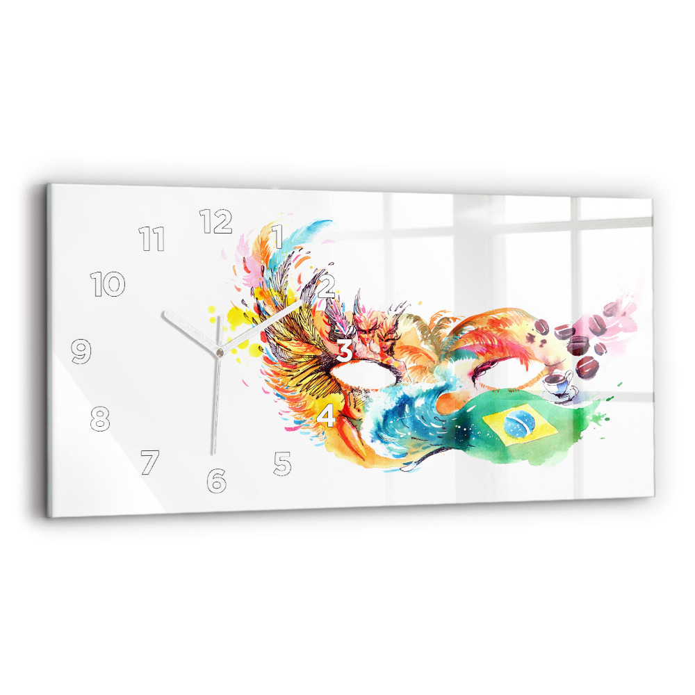 Horloge horizontale en verre Culture - Drapeau du Brésil