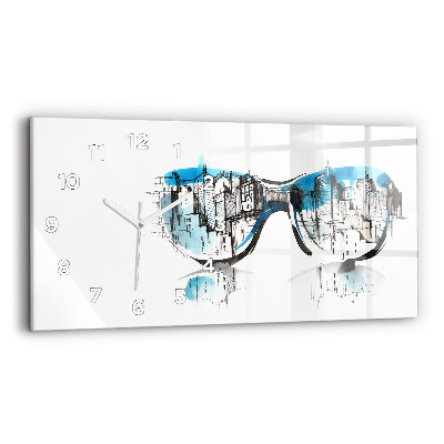 Horloge rectangulaire horizontale La ville en lunettes
