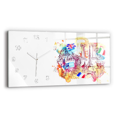 Horloge rectangulaire horizontale Pays attrayants du monde