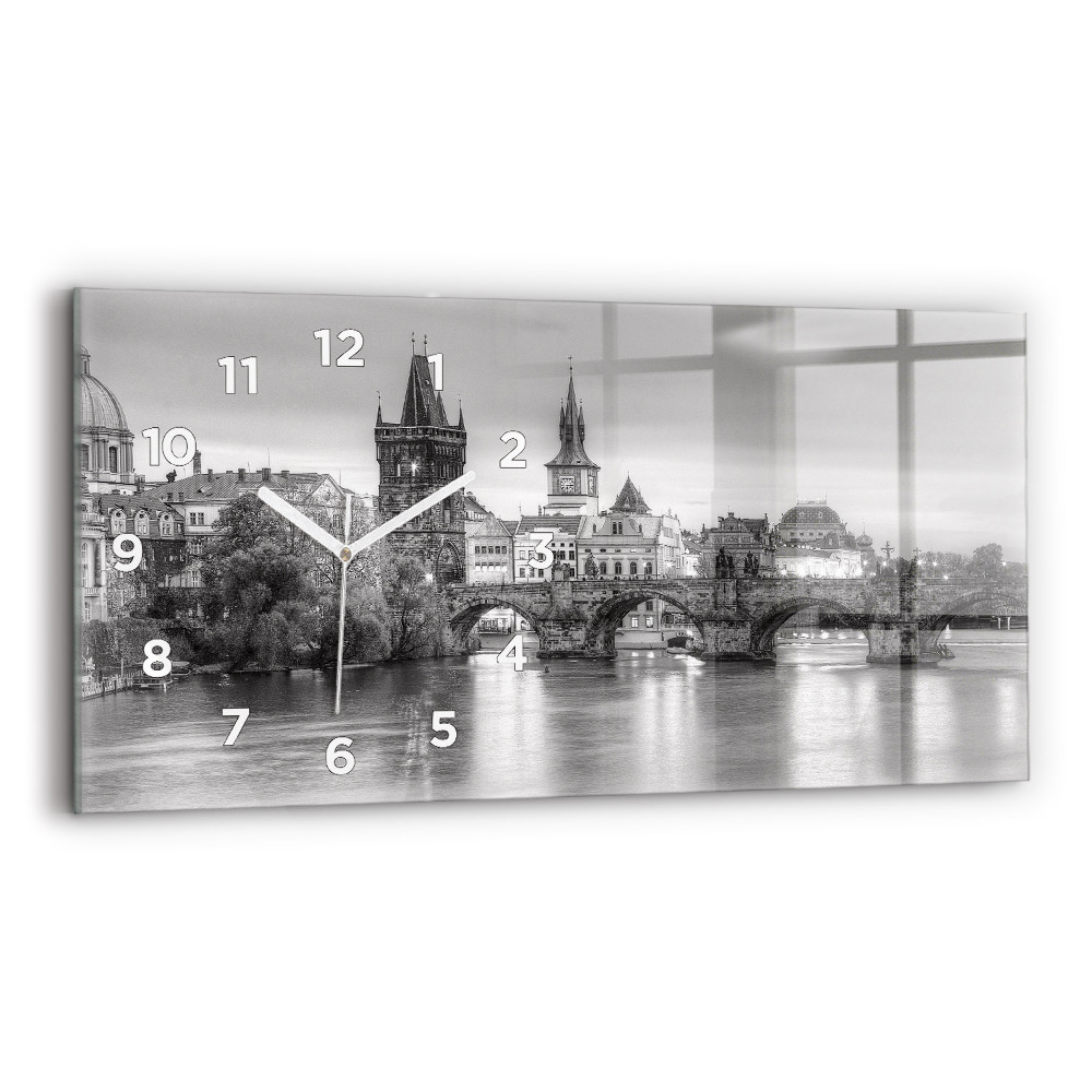 Horloge rectangulaire horizontale Vue du pont Charles à Prague