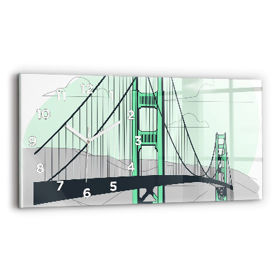Horloge rectangulaire horizontale Pont vert