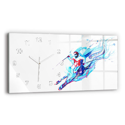 Horloge murale horizontale Skieur