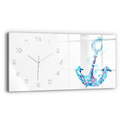 Horloge rectangulaire horizontale Ancre de mer