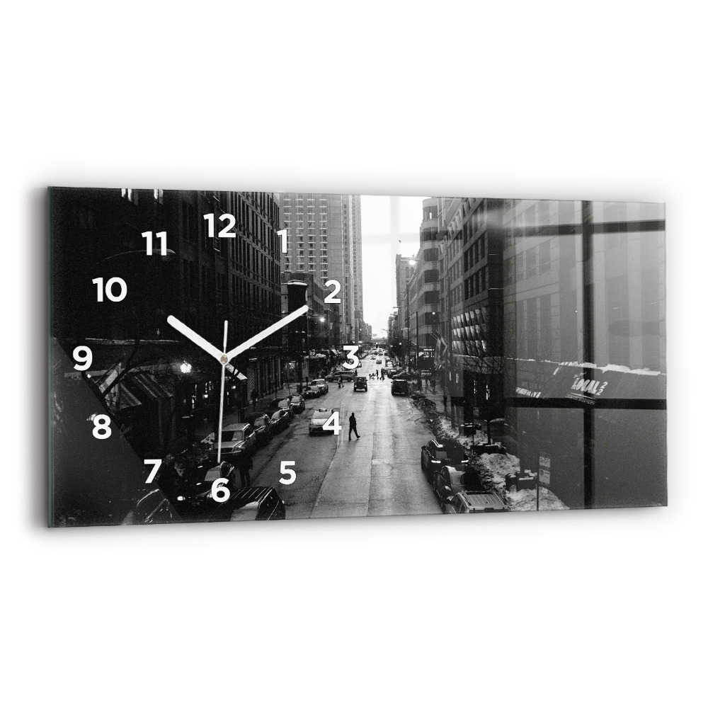 Horloge rectangulaire horizontale Rues de la ville de Chicago