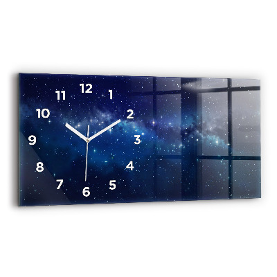 Horloge horizontale en verre Étoiles dans le ciel noir