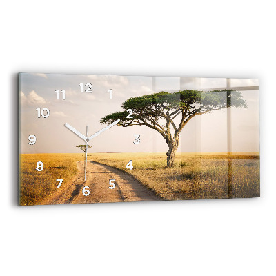 Horloge horizontale en verre Paysage africain