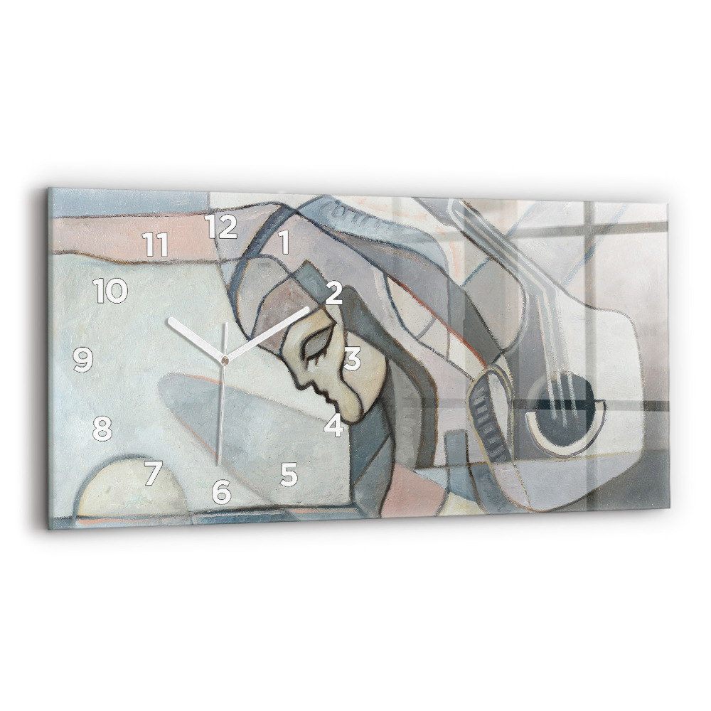 Horloge murale horizontale Peinture abstraite