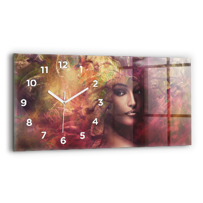 Horloge murale horizontale Portrait de femme