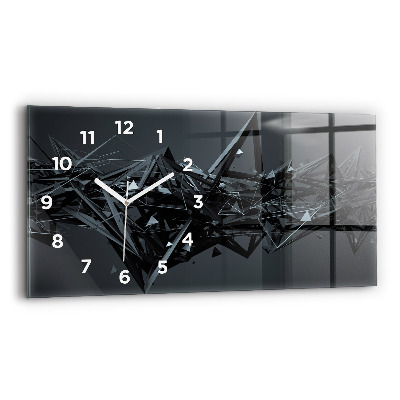 Horloge rectangulaire horizontale Abstraction noire