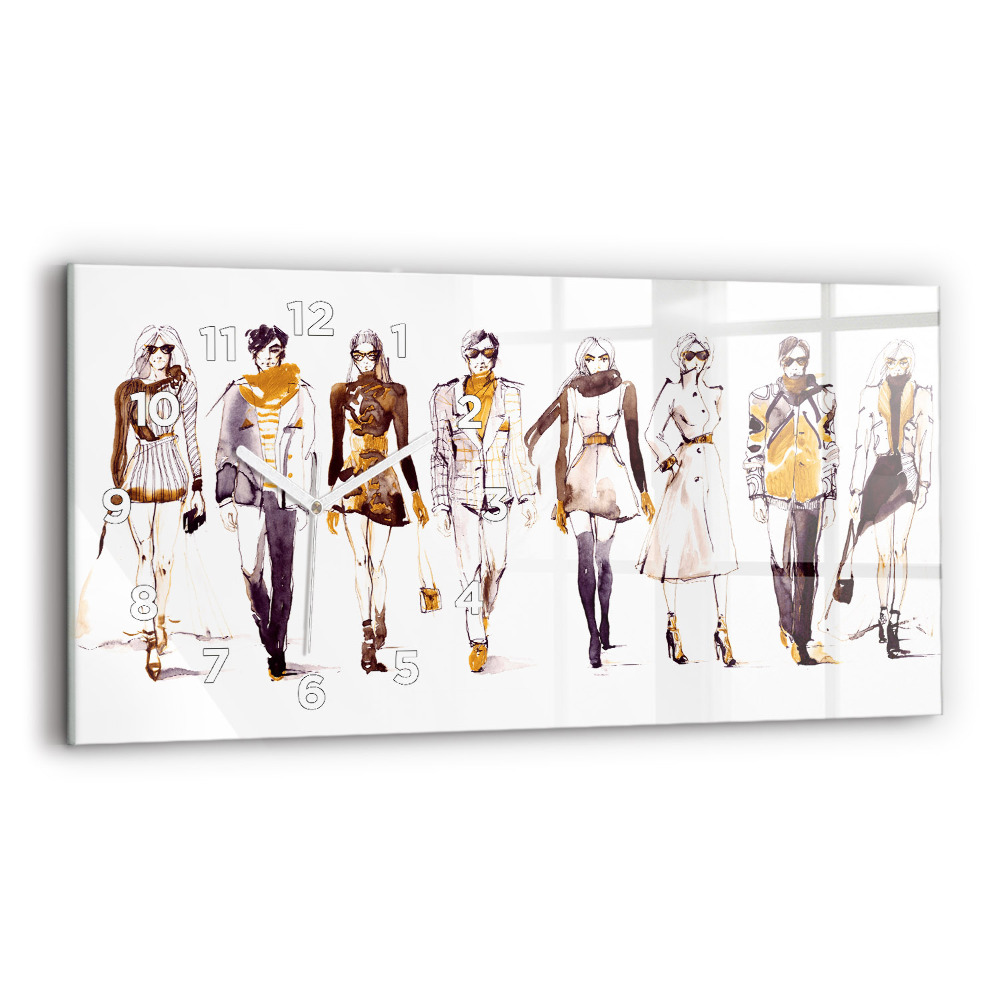 Horloge horizontale en verre Femme et homme