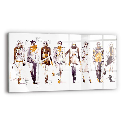 Horloge horizontale en verre Femme et homme