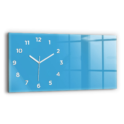 Horloge horizontale en verre La couleur bleue