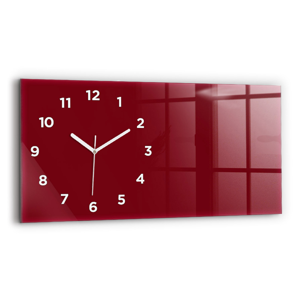Horloge horizontale en verre La couleur bourgogne