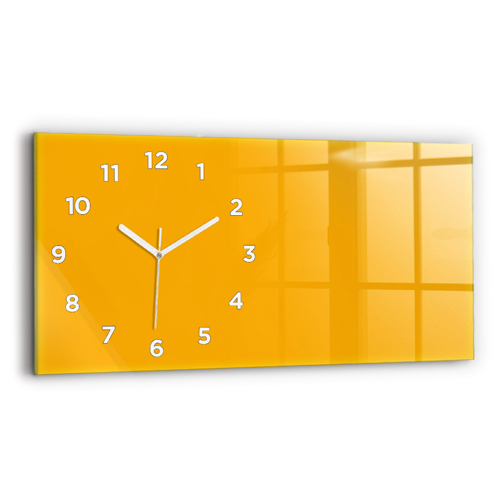 Horloge horizontale en verre Colorant jaune doré