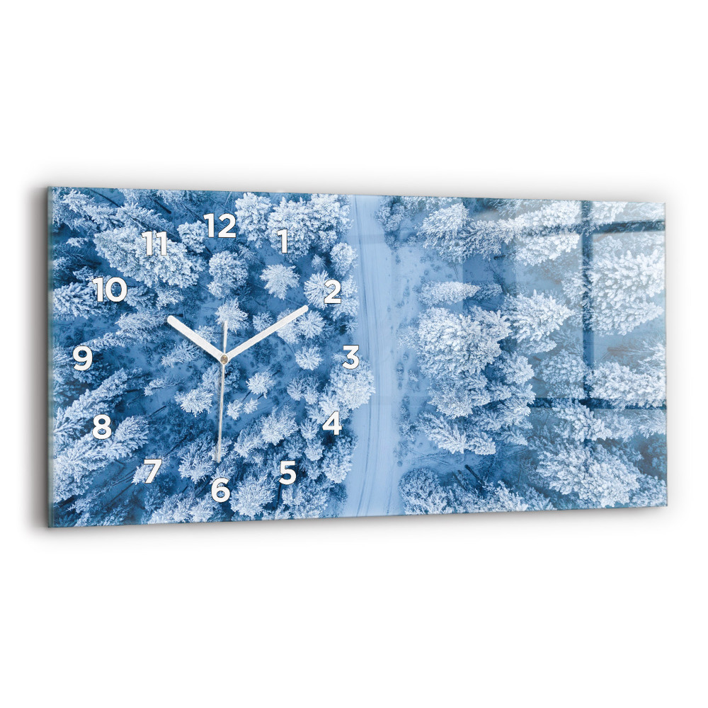 Horloge murale horizontale Forêt vue d'oiseau Drone