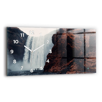 Horloge horizontale en verre Chute d'eau en Islande