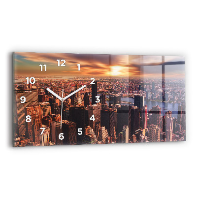 Horloge rectangulaire horizontale Panorama de la ville à l'ouest