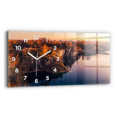 Horloge murale horizontale Lac de Cracovie Zakrzówek Automne