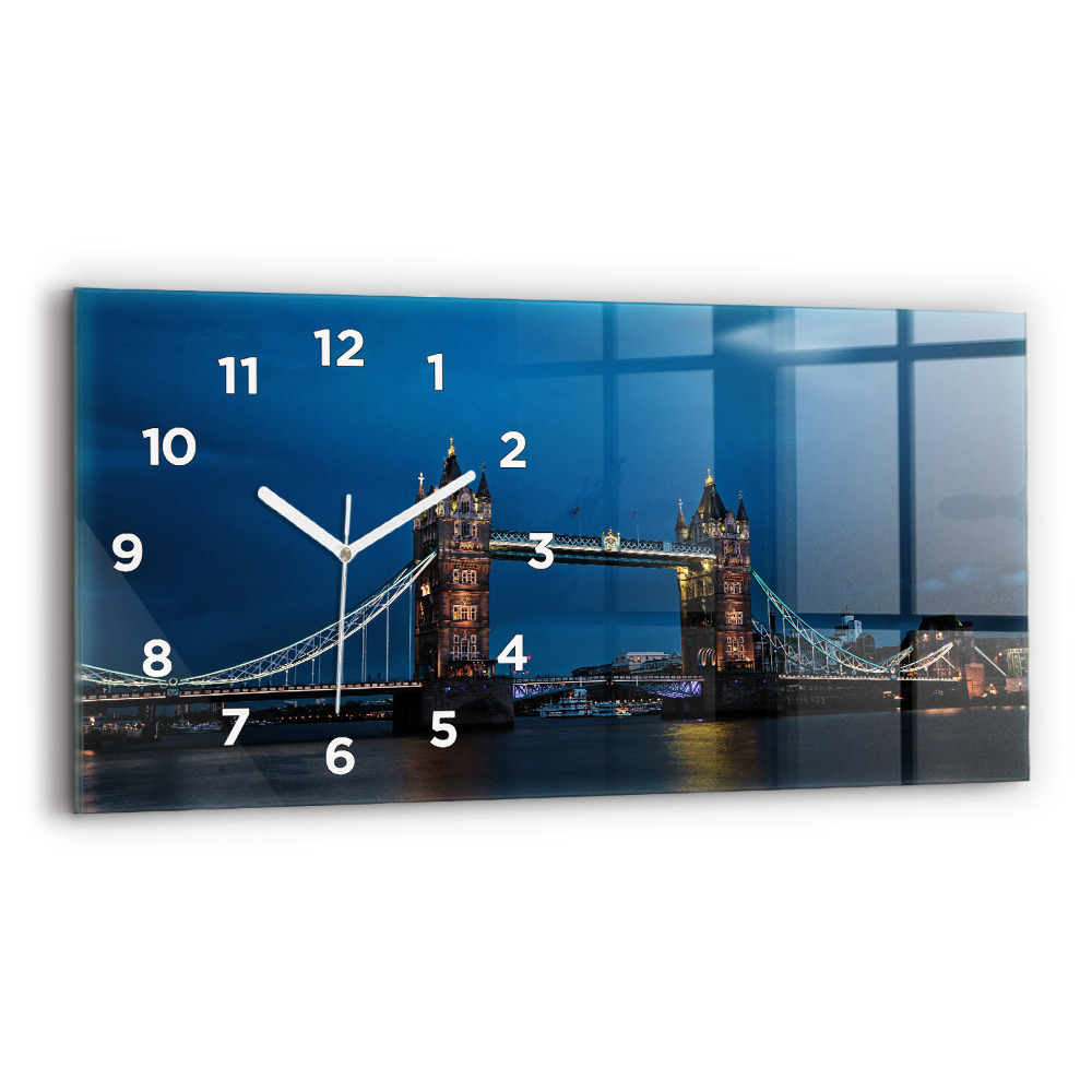 Horloge rectangulaire horizontale Tower Bridge Londres la nuit