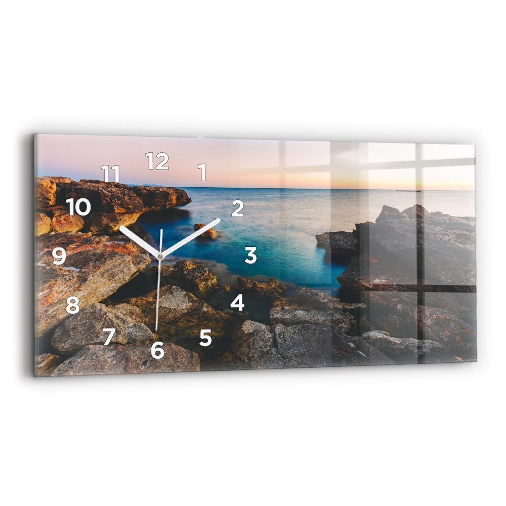 Horloge horizontale en verre Paysage marin