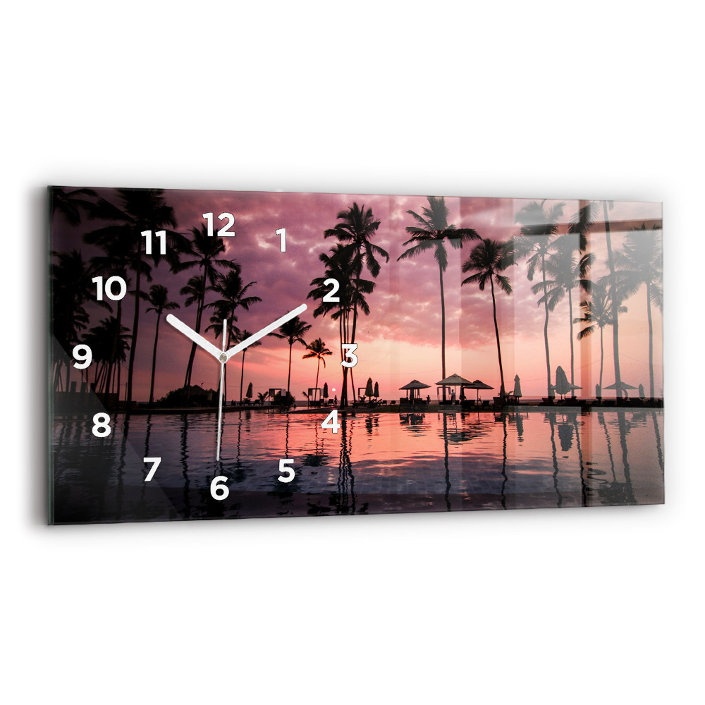 Horloge rectangulaire horizontale Palmiers à Hawaï