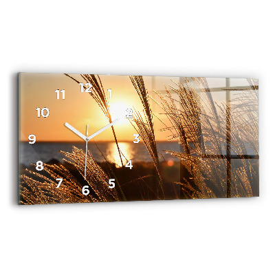 Horloge rectangulaire horizontale Blé à l'heure dorée