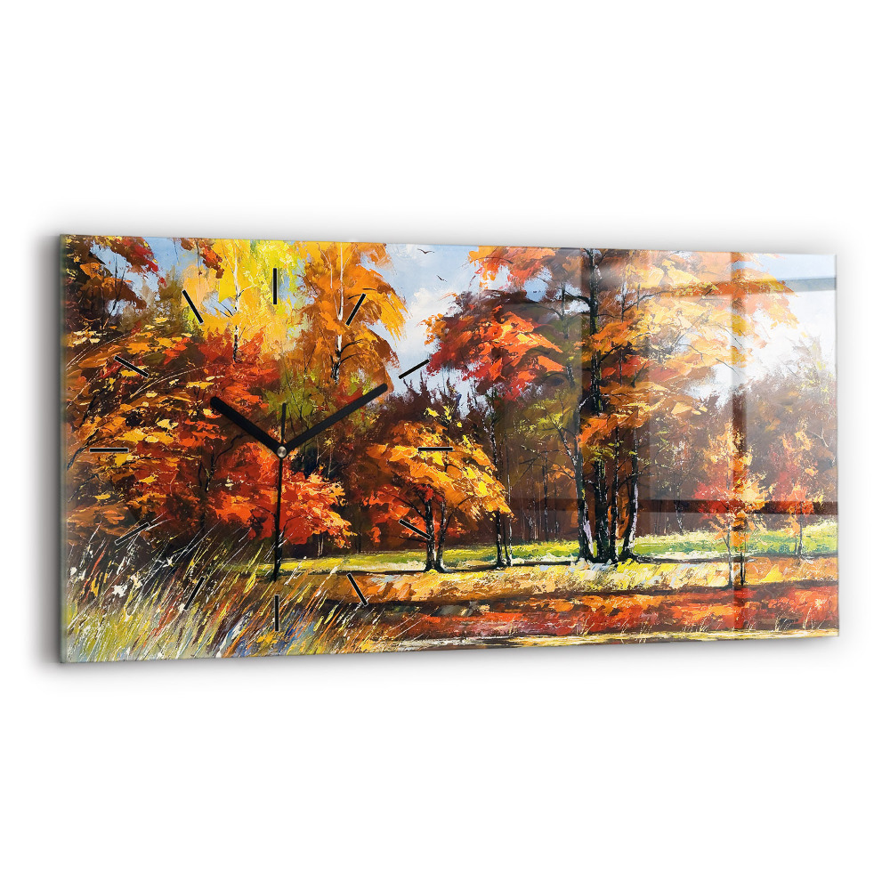 Horloge rectangulaire horizontale Paysage d'automne avec rivière