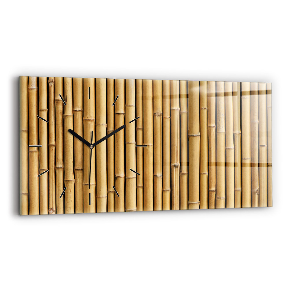 Horloge horizontale en verre Poteaux de bambou