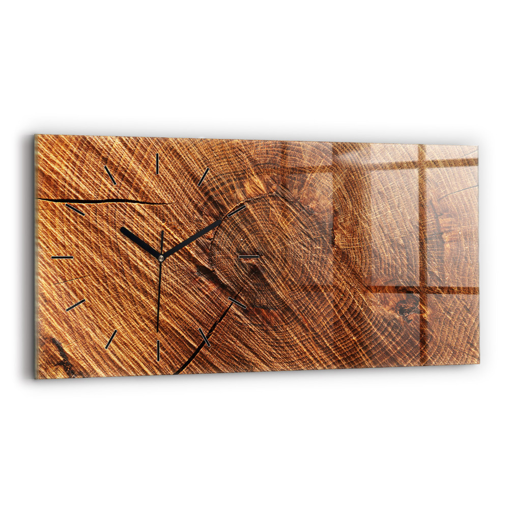 Horloge horizontale en verre Bois décoratif