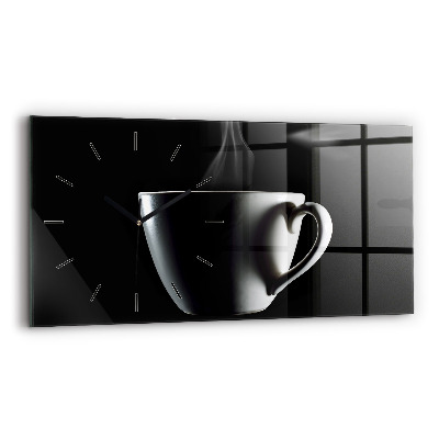 Horloge horizontale en verre Tasse de café