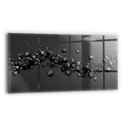 Horloge horizontale en verre Abstraction noire