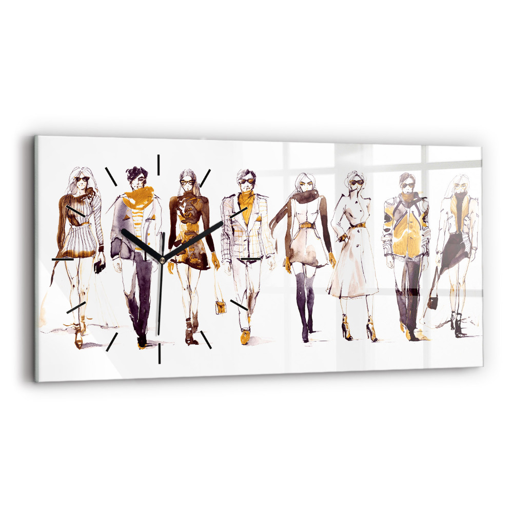 Horloge horizontale en verre Femme et homme