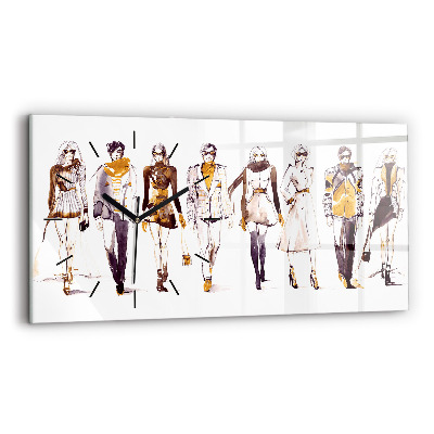 Horloge horizontale en verre Femme et homme