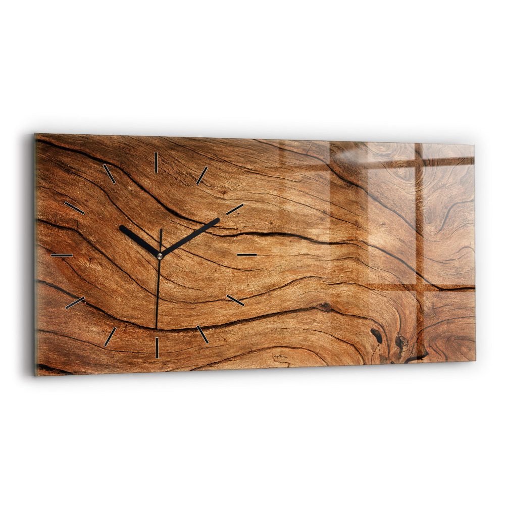 Horloge horizontale en verre Vieux bois
