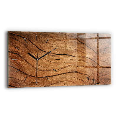 Horloge horizontale en verre Vieux bois