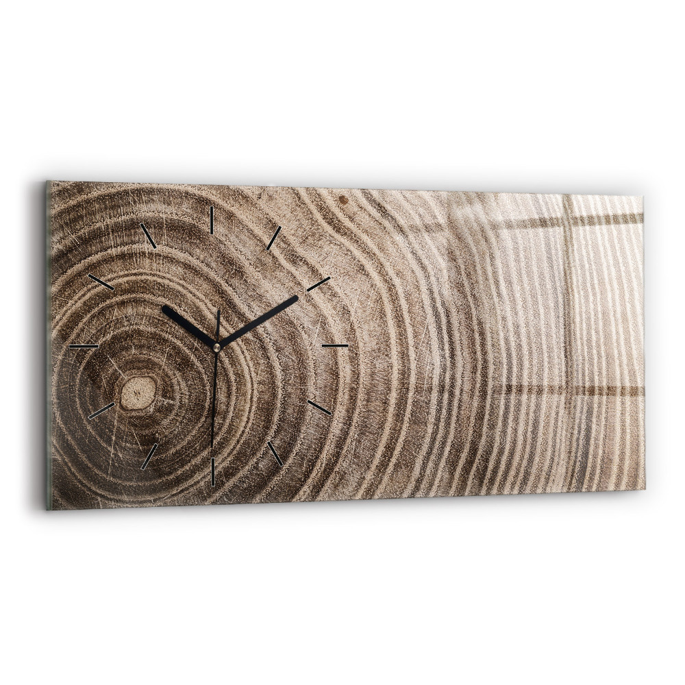 Horloge rectangulaire horizontale Tronc d'arbre