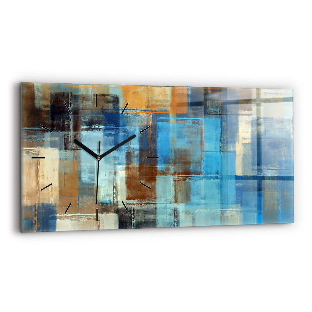 Horloge rectangulaire horizontale Fond coloré - abstrait