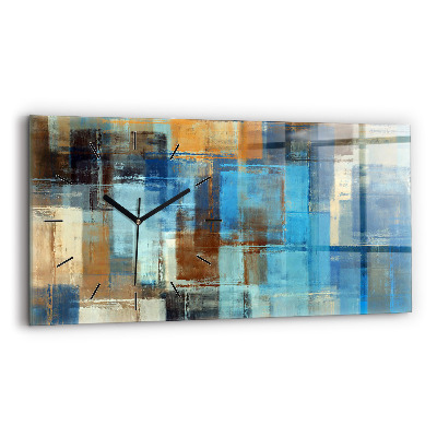 Horloge rectangulaire horizontale Fond coloré - abstrait