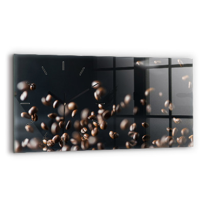 Horloge murale horizontale Grains de café