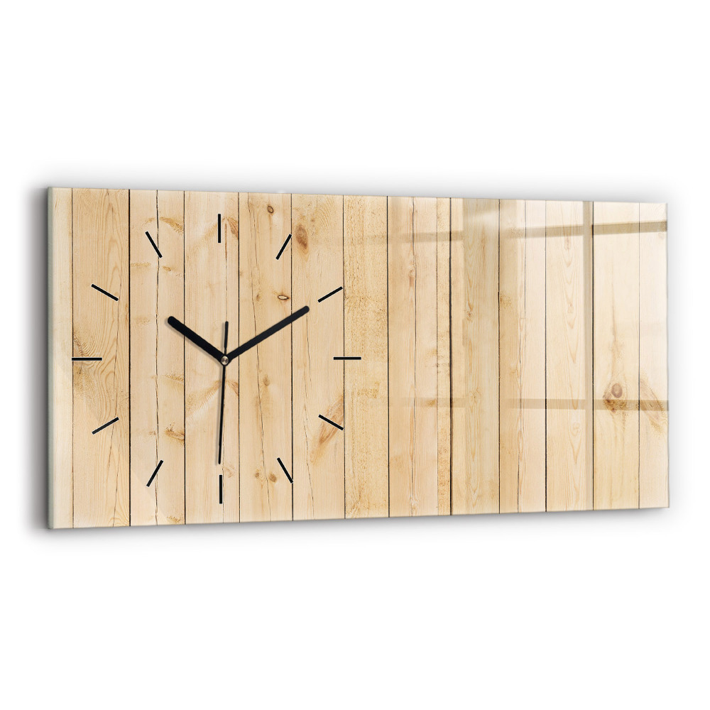 Horloge murale horizontale Planches en bois
