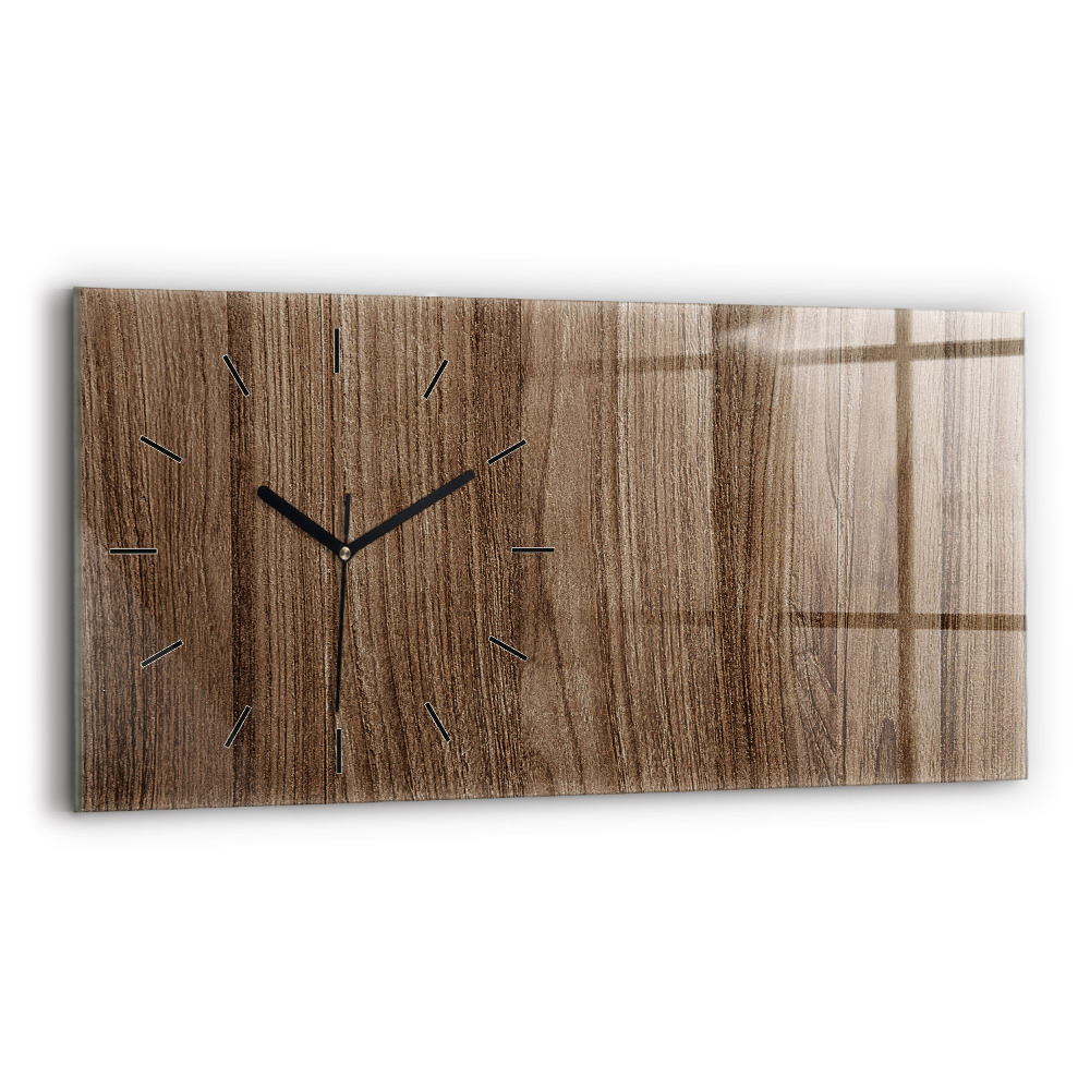 Horloge rectangulaire horizontale Bois foncé