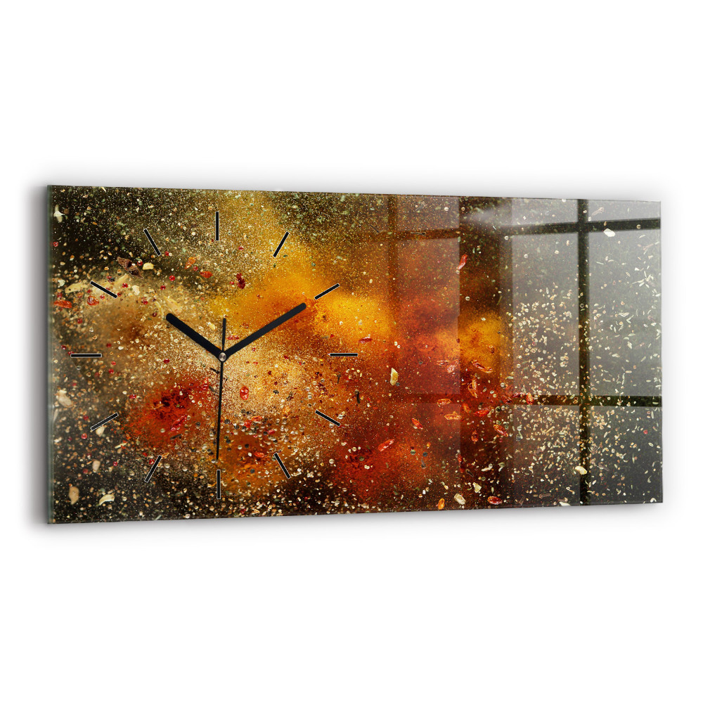 Horloge horizontale en verre Abstraction d'épices