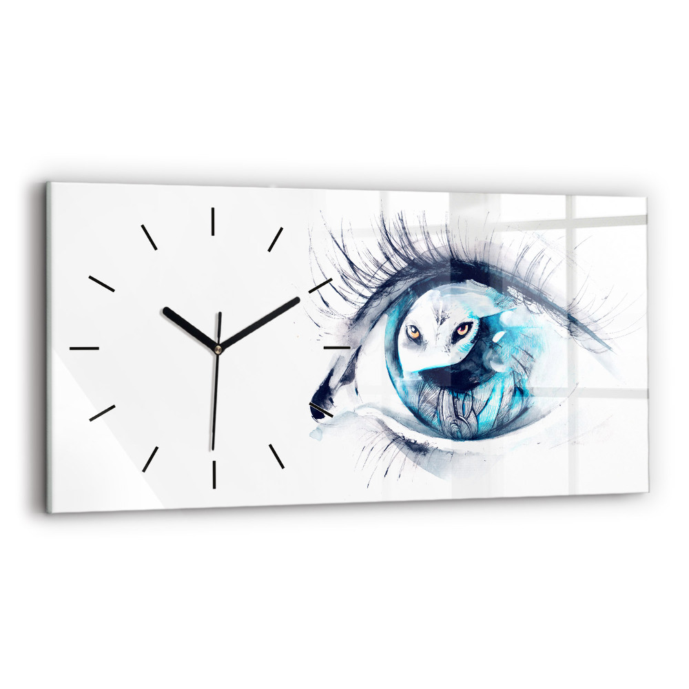 Horloge murale horizontale Illustration d'un loup