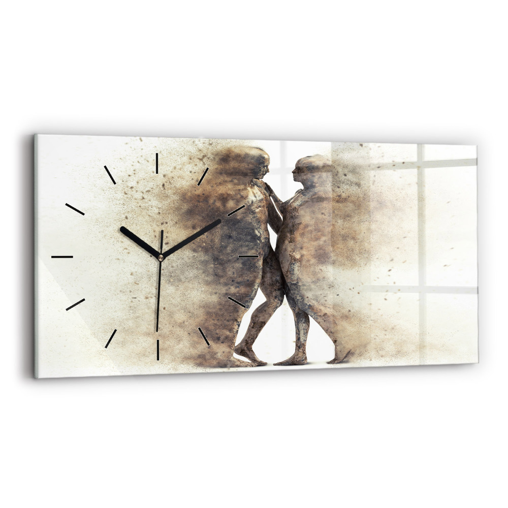 Horloge murale horizontale Abstraction personnes sable