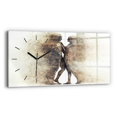 Horloge murale horizontale Abstraction personnes sable