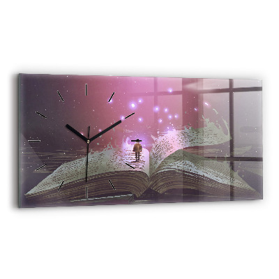 Horloge rectangulaire horizontale Livre abstrait