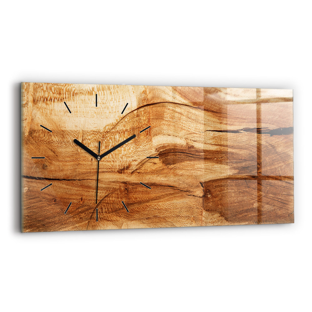 Horloge murale horizontale Texture de bois